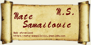 Mate Samailović vizit kartica